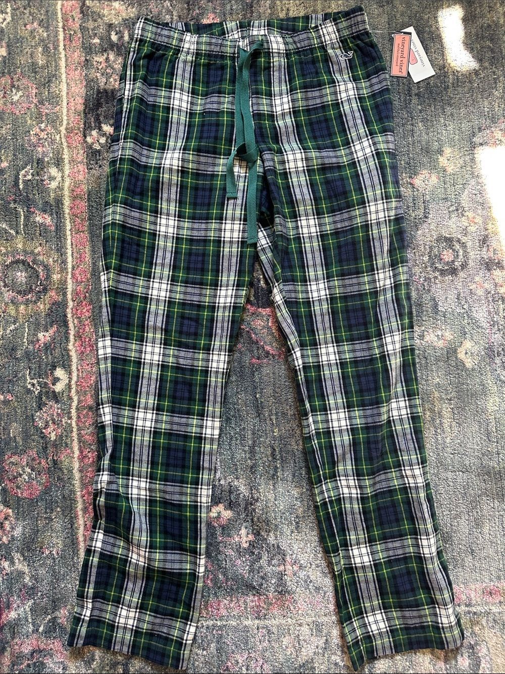 Vineyard Vines Green Plaid Pajama Pants NWT Holiday Cozy XS